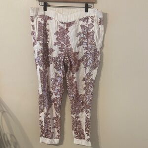 J.Crew Seaside Iridescent Sequin Linen/Cotton Jogger Pant